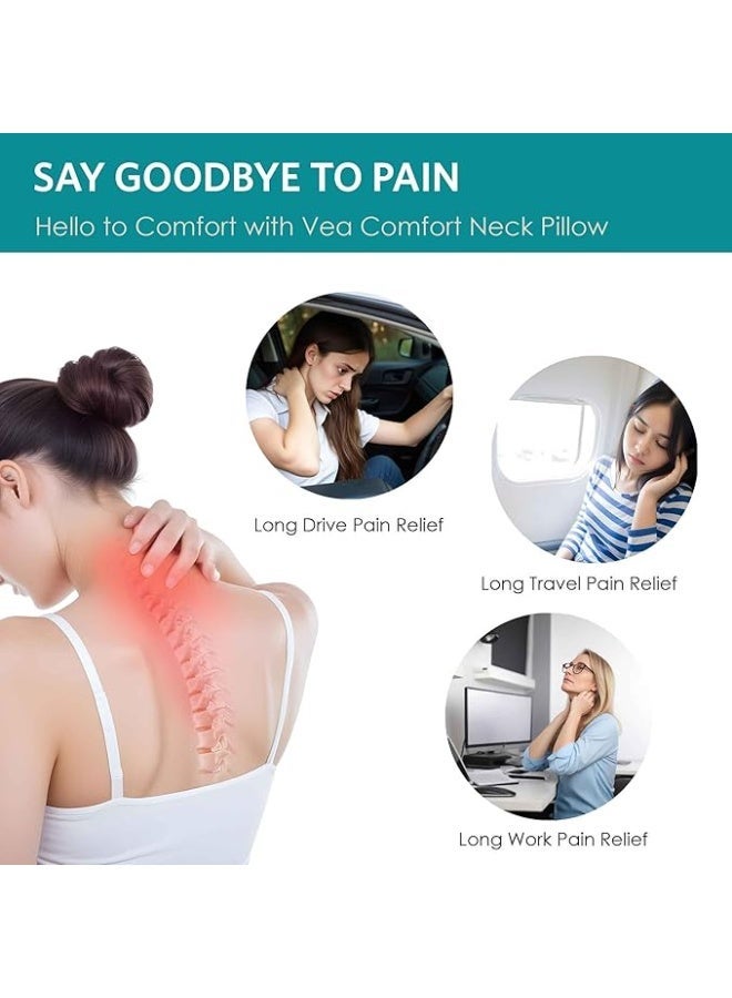 Vea Comfort Memory Foam Travel Neck Pillow – Ideal for Car, Airplane, and Home Use_(Black) - Image 2